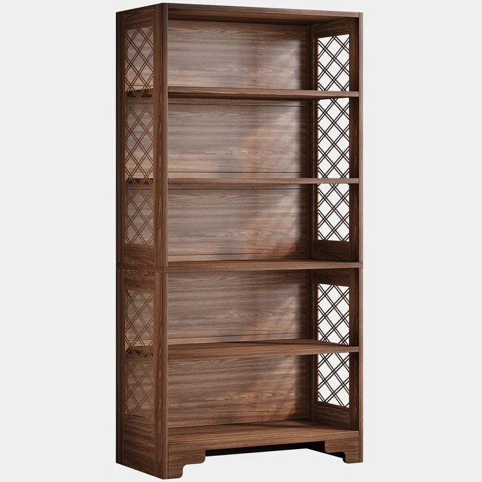 70.8" 6-Tier Modern Bookcase with Floating Shelf Design