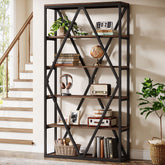 71" Bookshelf, Freestanding 6 - Tier Bookcase Etagere Display Shelf Tribesigns 3