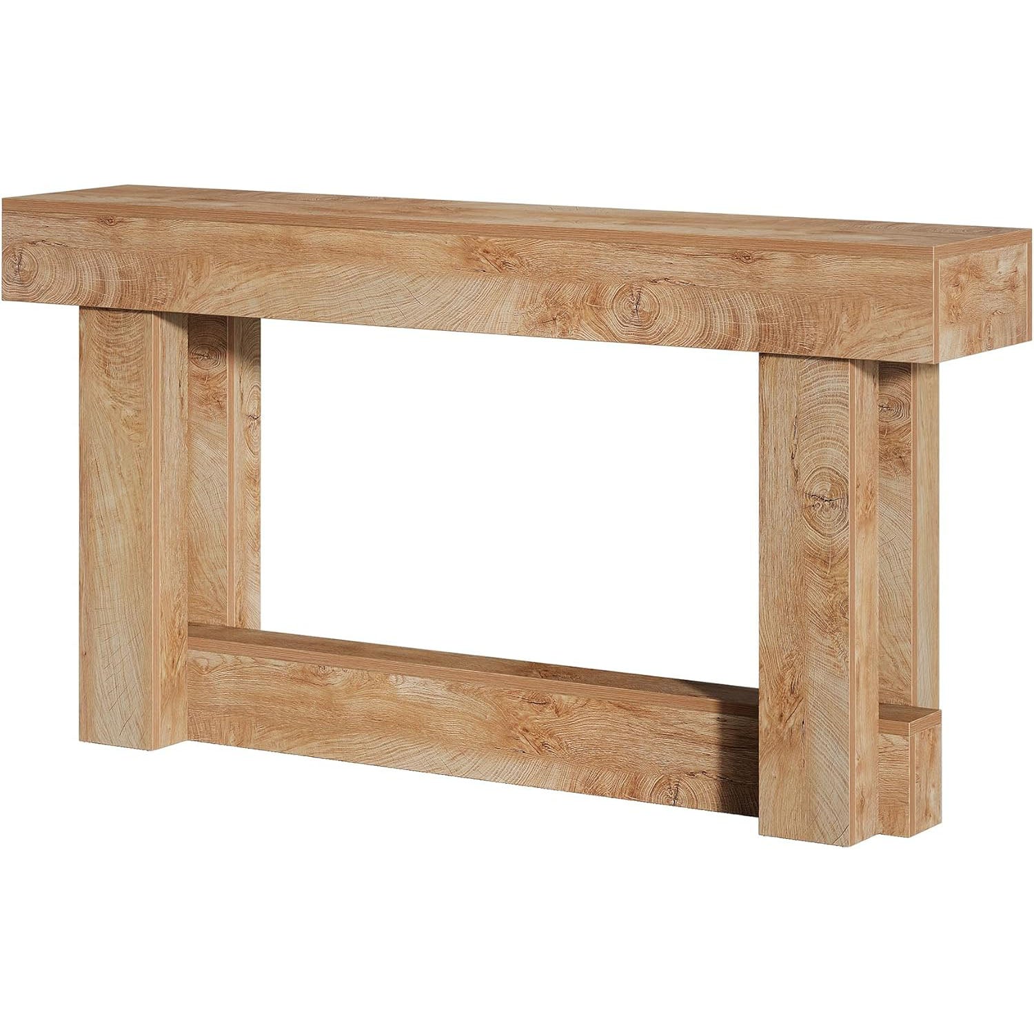 62.99 Inch Wood Console Table, 2-Tier Narrow Long Farmhouse Entryway Table