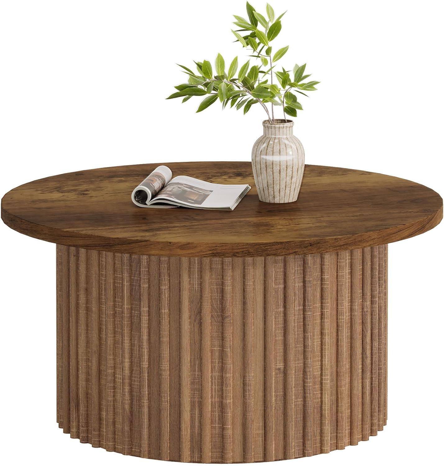 31.5" Coffee Table, Farmhouse Circle Center Table Sofa Side Table