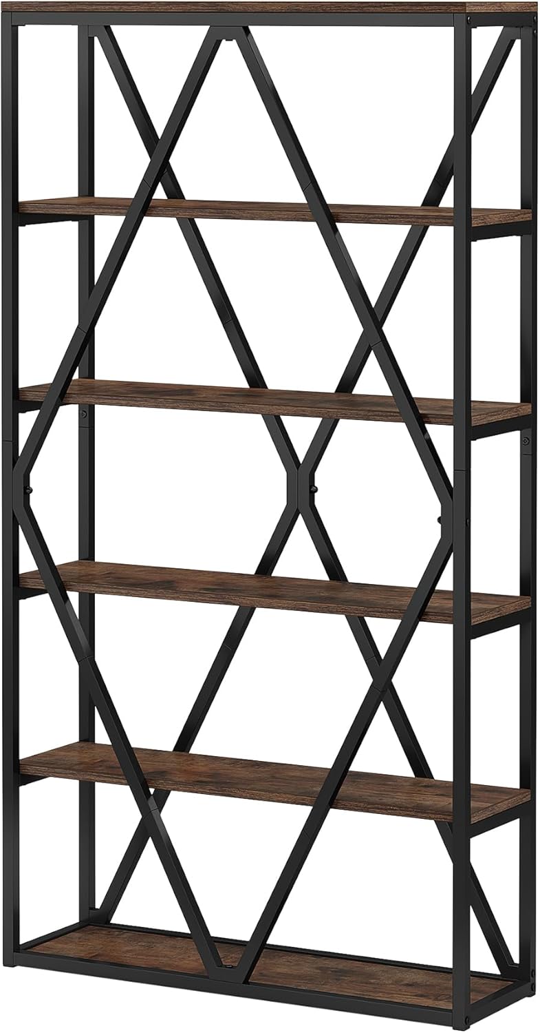 71" Bookshelf, Freestanding 6-Tier Bookcase Etagere Display Shelf