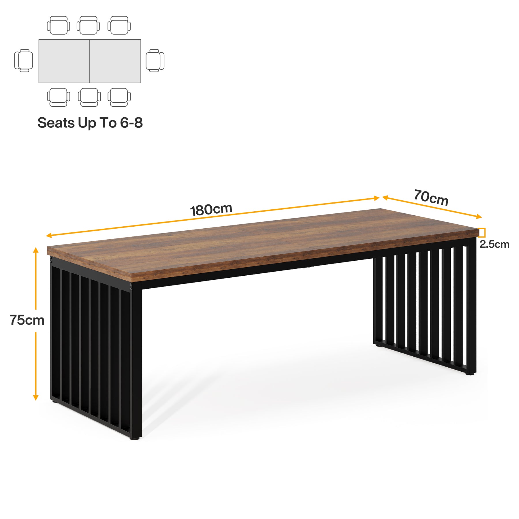 71" Home Office Desk - Heavy Duty Metal Frame Workstation