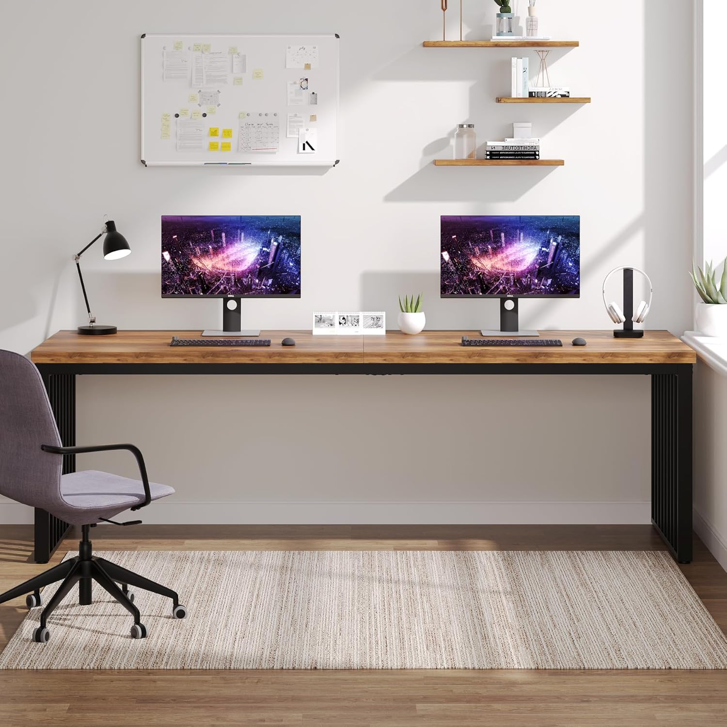 71" Home Office Desk - Heavy Duty Metal Frame Workstation