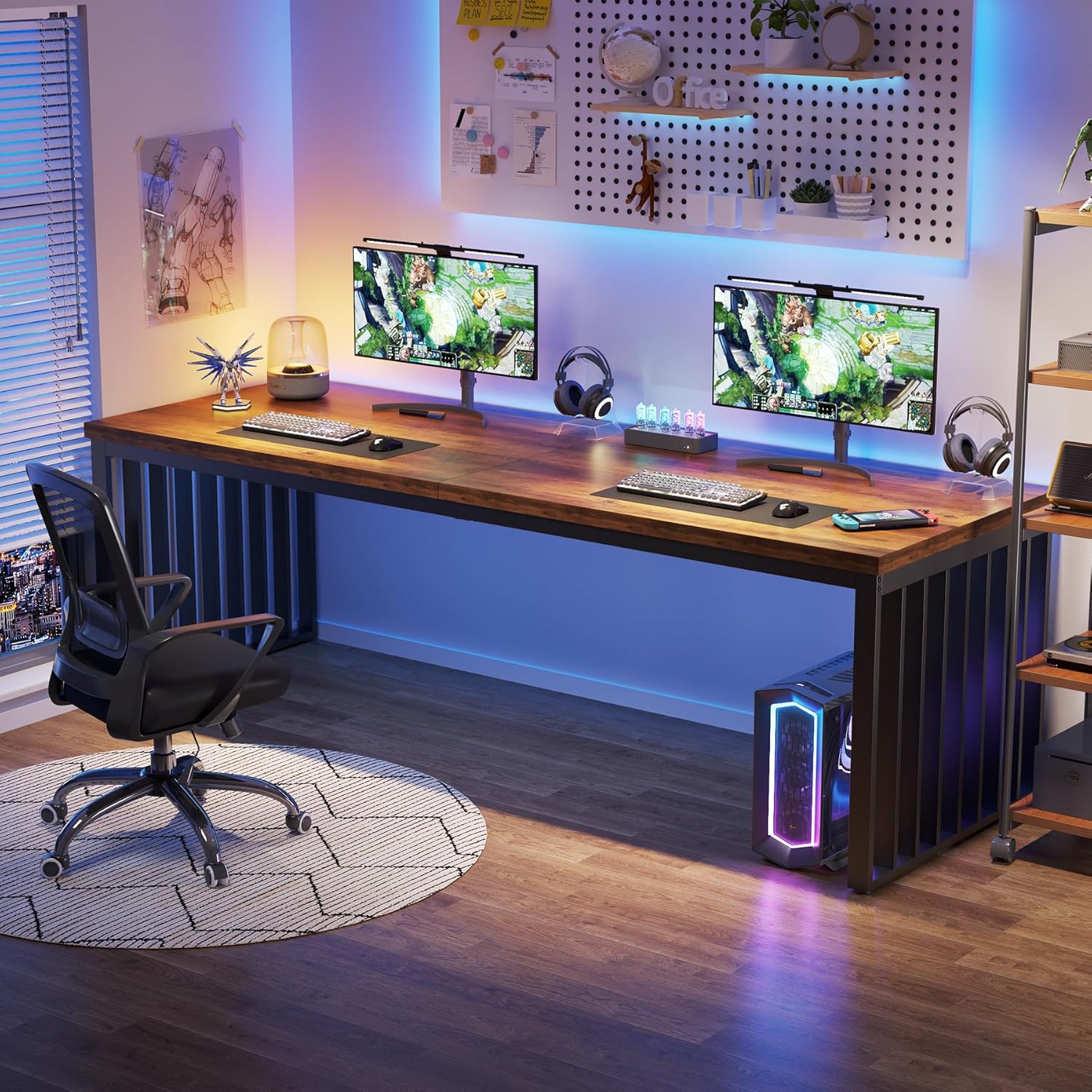 71" Home Office Desk - Heavy Duty Metal Frame Workstation