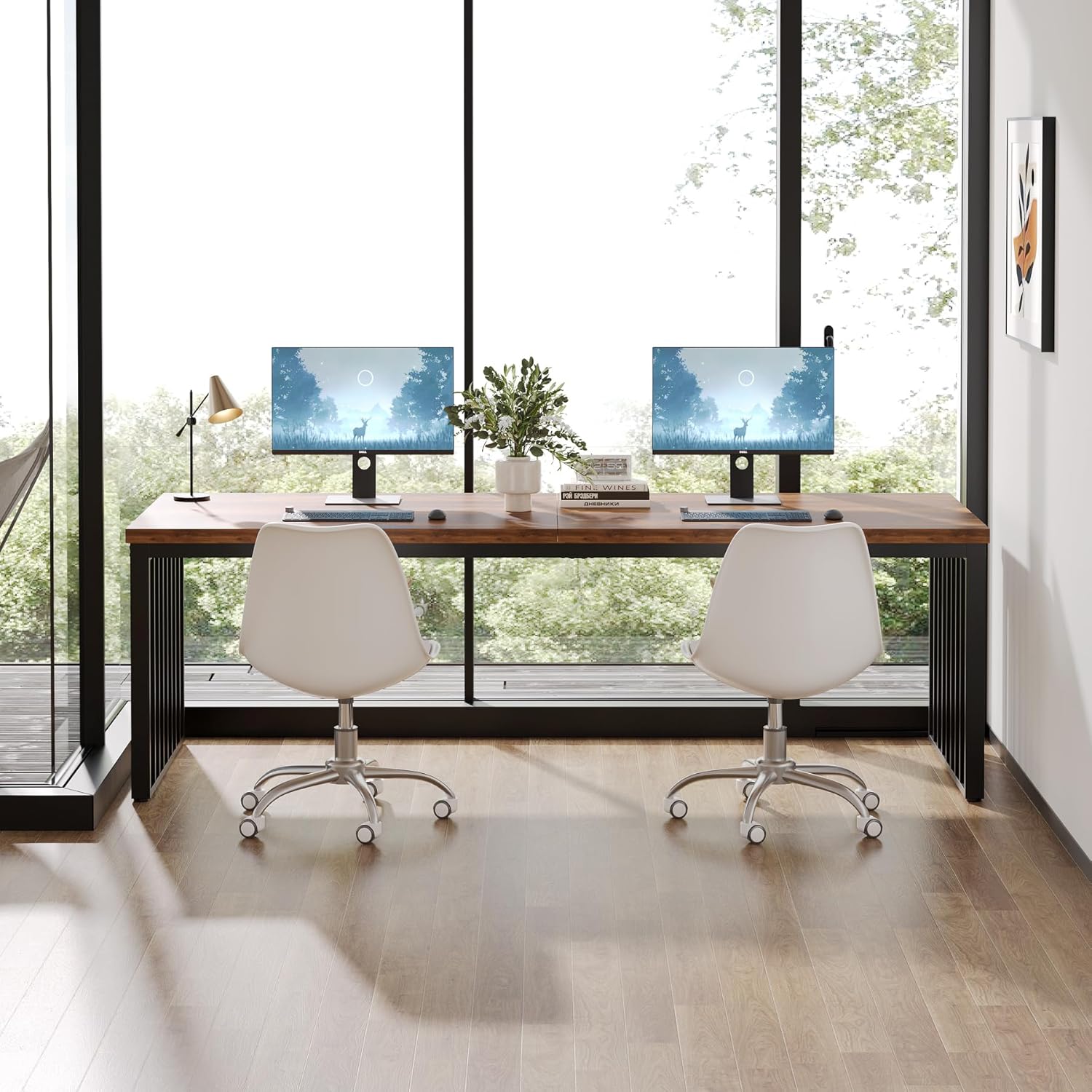 71" Home Office Desk - Heavy Duty Metal Frame Workstation