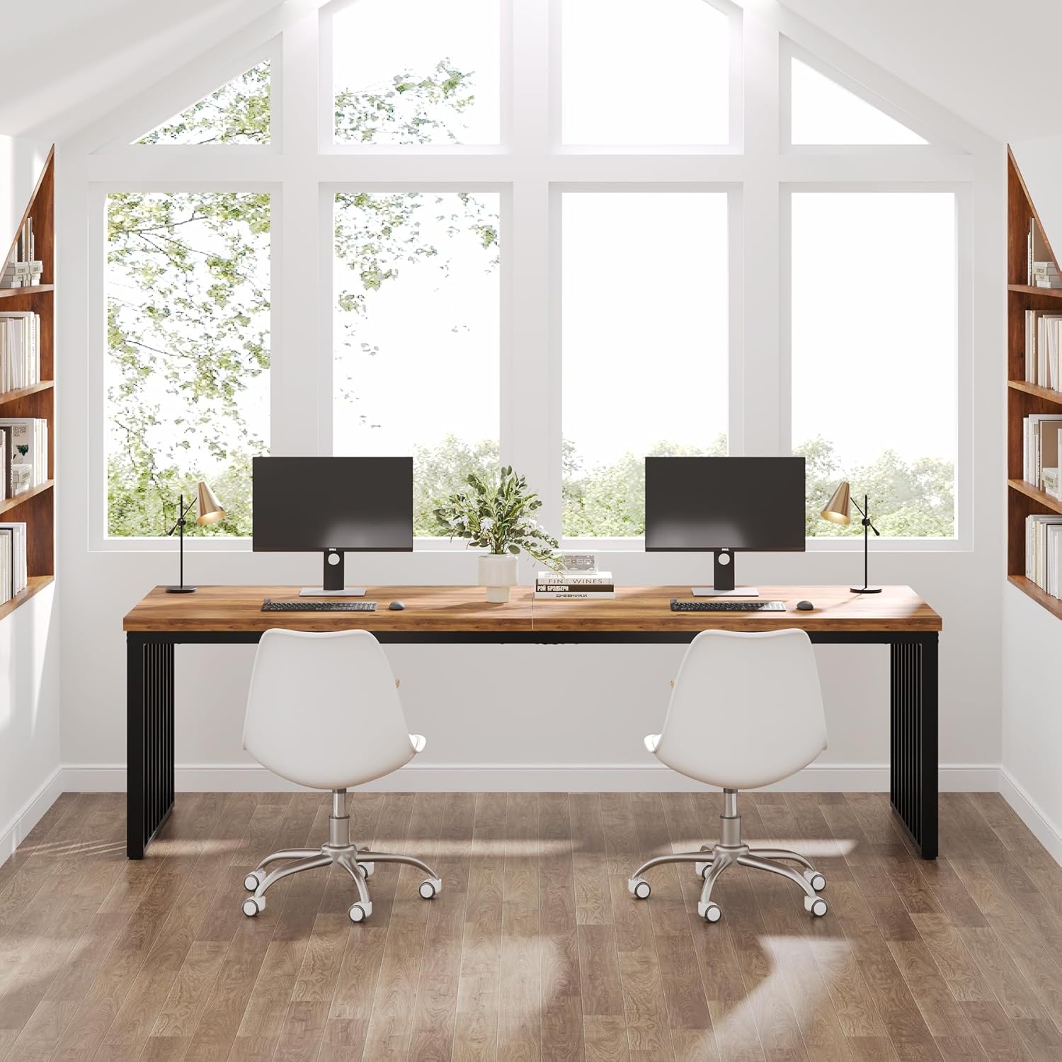 71" Home Office Desk - Heavy Duty Metal Frame Workstation