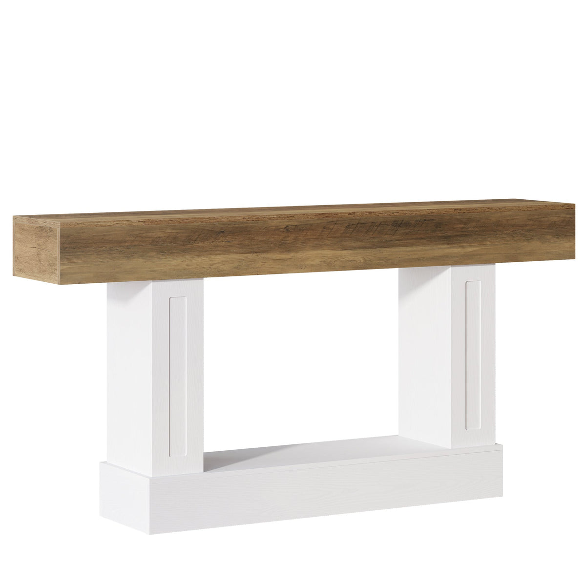 47.2-Inch Solid Wood Coffee Table with Rectangular Tabletop, Modern Center Table for Living Room