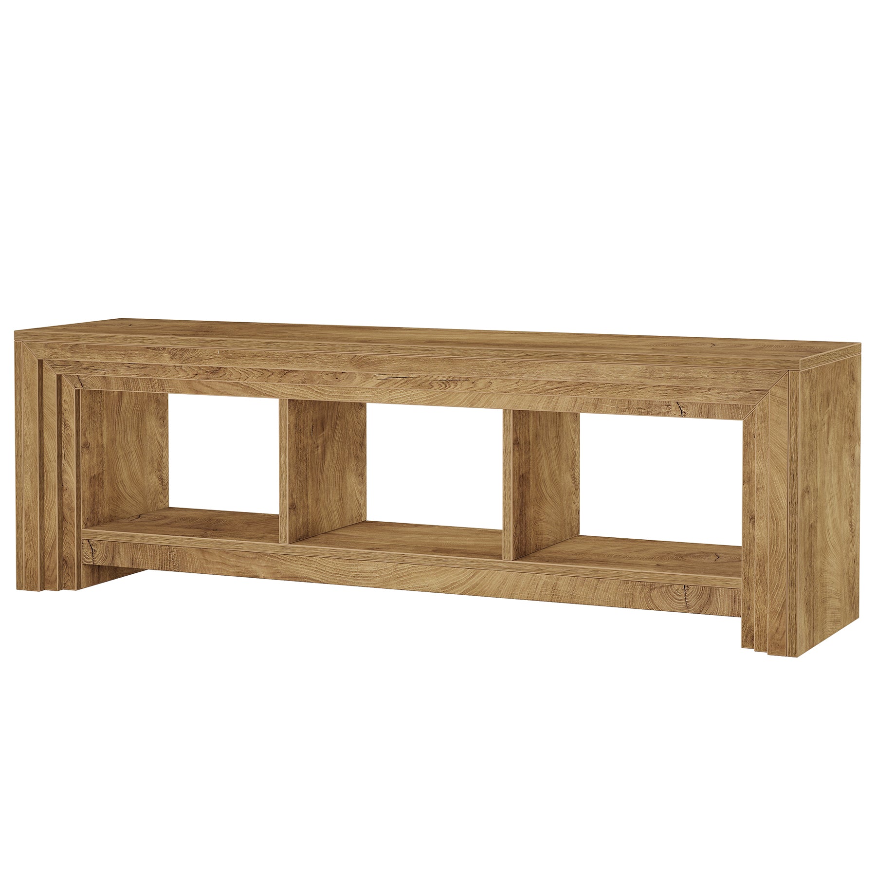 Tribesigns 63-Inch Farmhouse TV Stand, Oak Media Console with Open Storage for Living Room