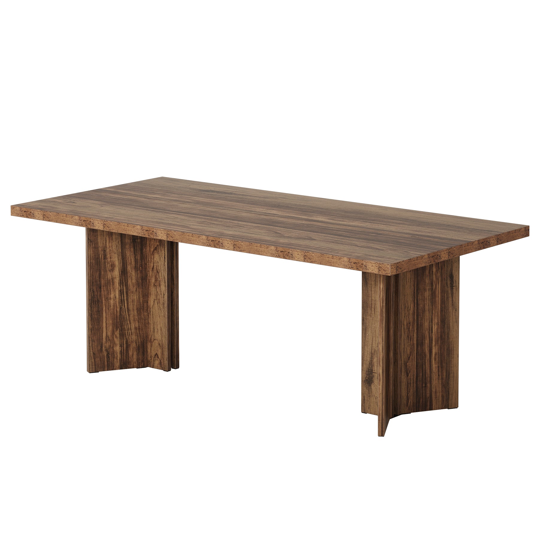63" Farmhouse Dining Table, Kitchen Table with Large Tabletop for 4-6