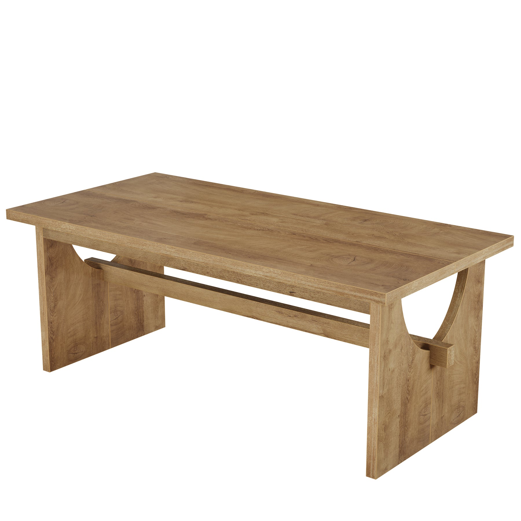 Tribesigns 63-Inch Farmhouse Dining Table for 4 to 6 People with Heavy Duty Double Base