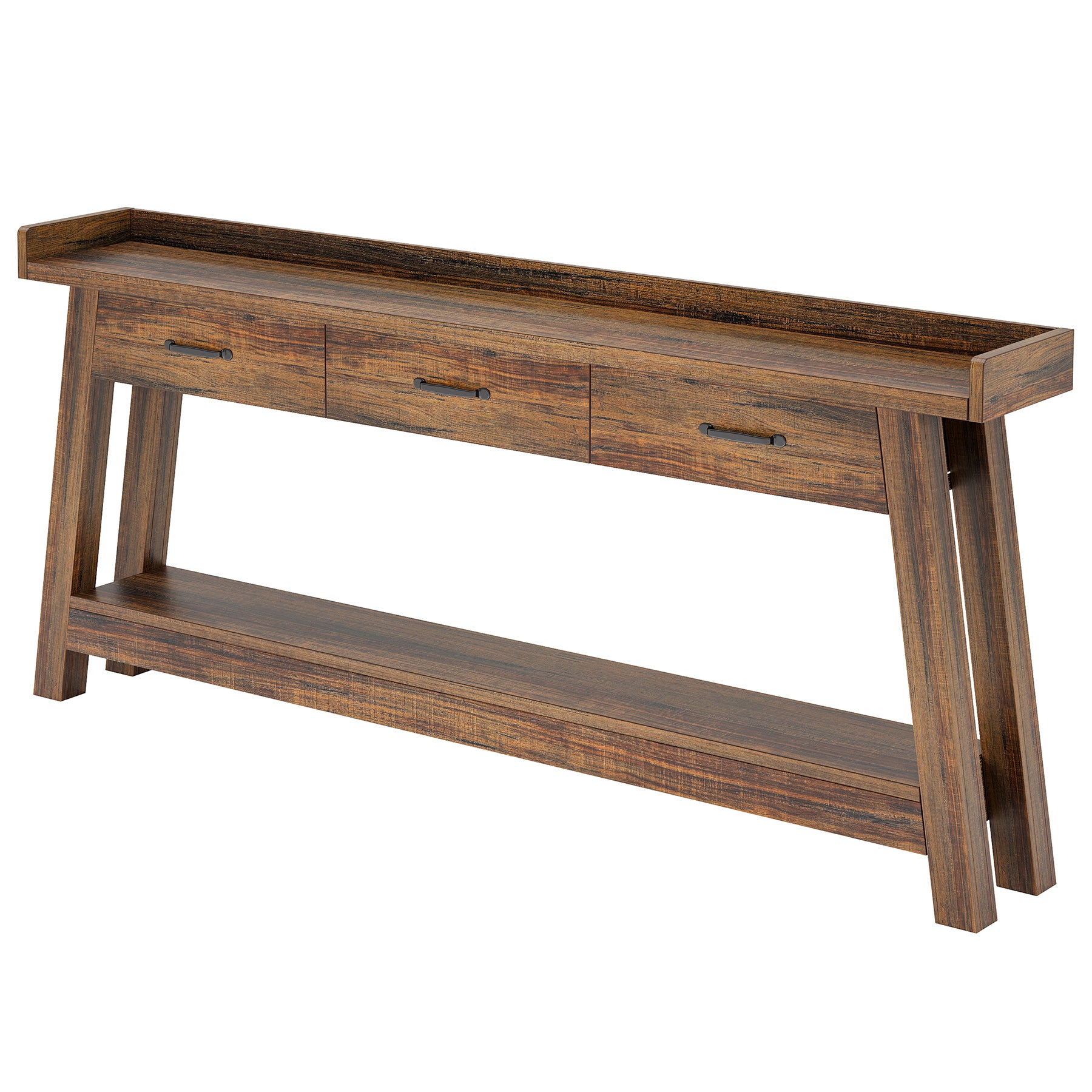 Tribesigns 70.9 Inch Extra Long Console Table with 3 Drawers, 2-Tier Sofa Table for Living Room