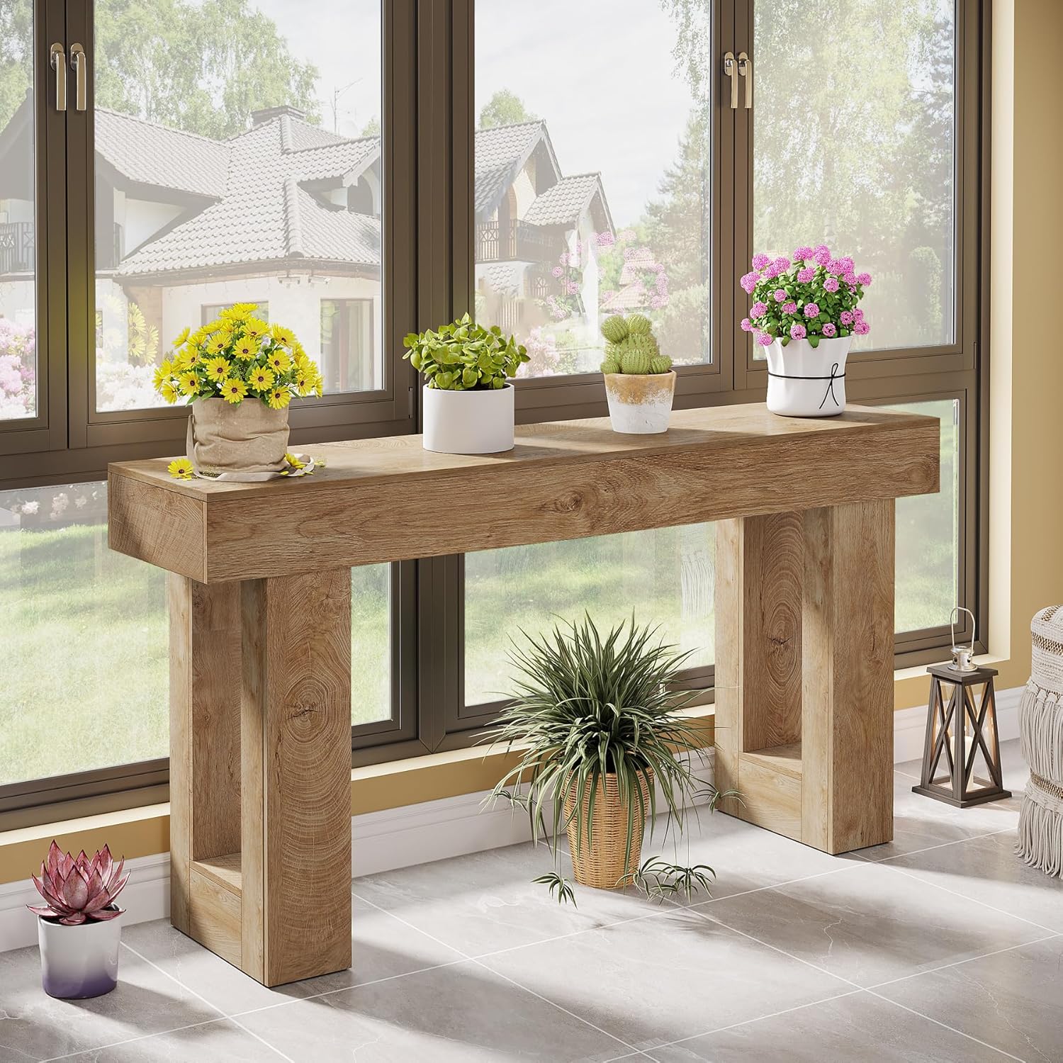 63" Farmhouse Console Table for Entryway and Living Room