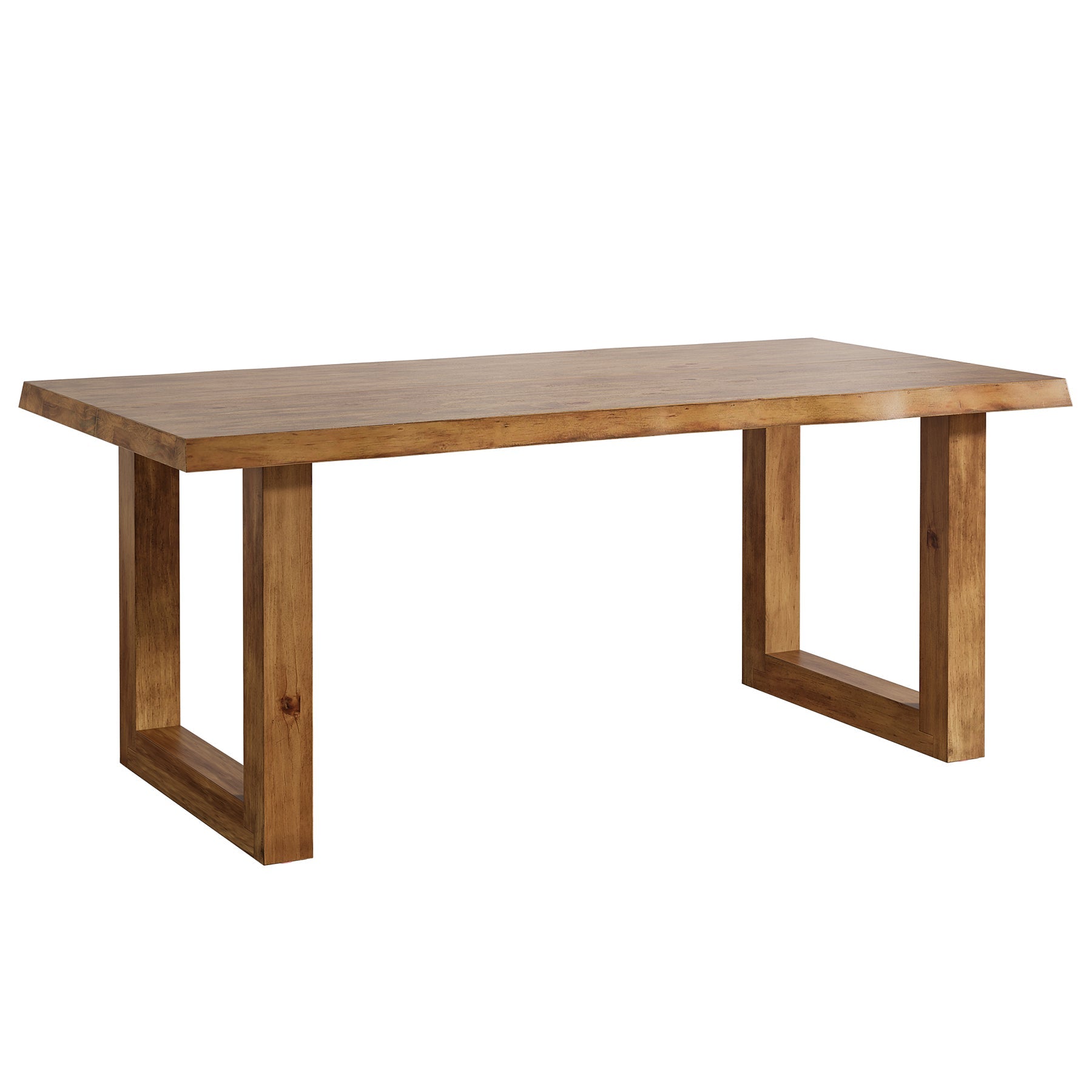 63-Inch Solid Wood Computer Desk with Live Edge Top, Rectangular Executive Desk for Home Office