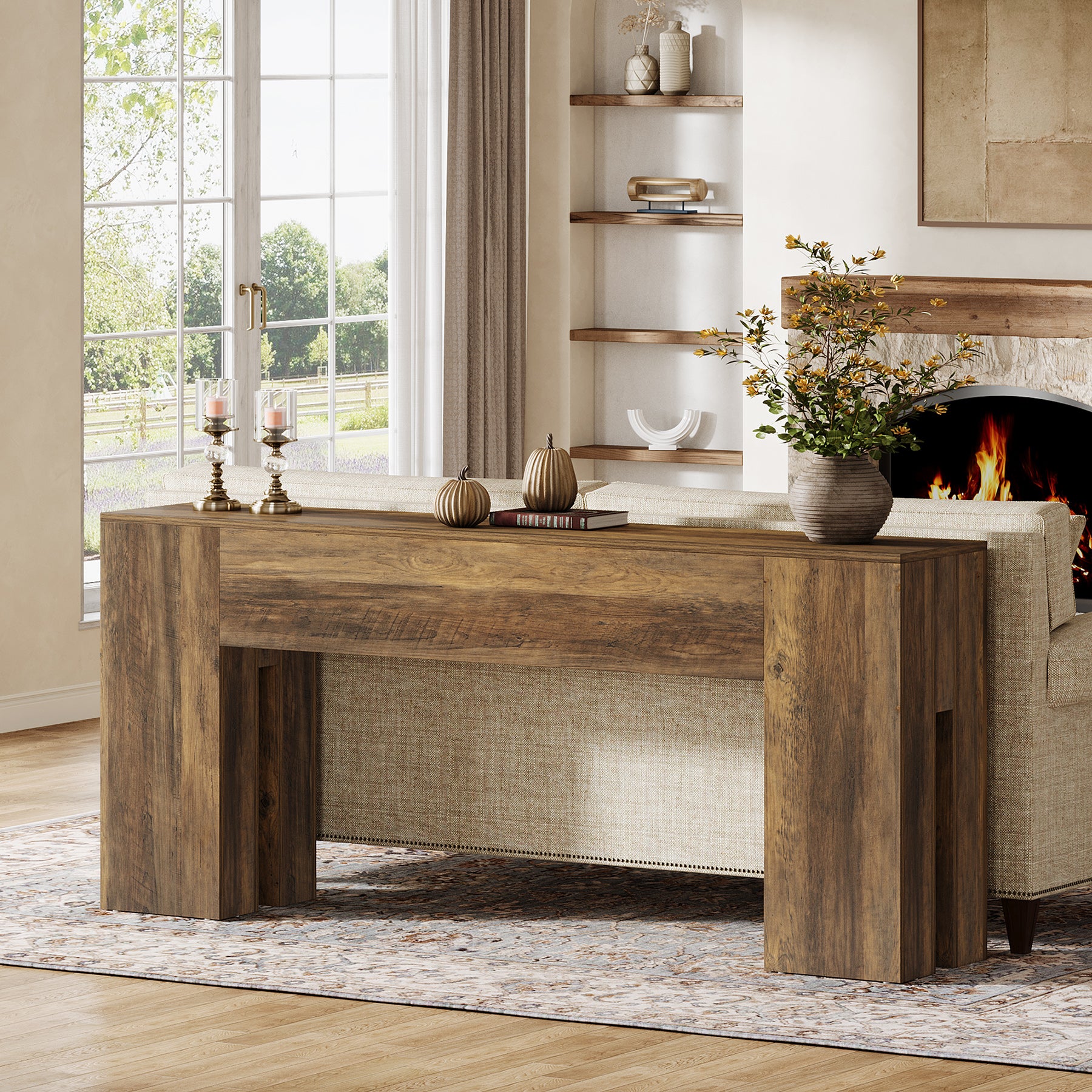 Tribesigns 70.87-Inch Long Console Table, Farmhouse Sofa Table for Entryway, Hallway, Living Room