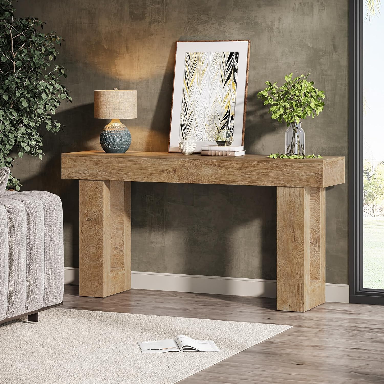 63" Farmhouse Console Table for Entryway and Living Room