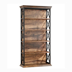 71" Industrial 6-Tier Bookcase - 5-Shelf Floor Standing Storage Unit in Brown & Black