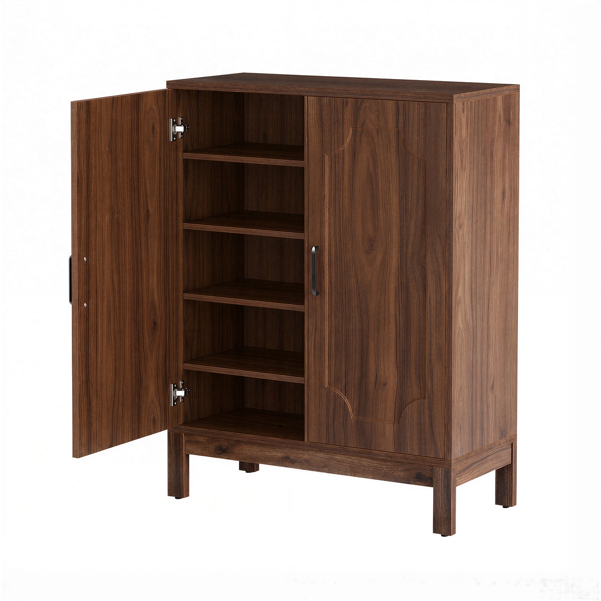 Tribesigns 5-Tier Shoe Storage Cabinet with 2 Doors and Adjustable Shelves, Farmhouse Shoe Organizer for Entryway