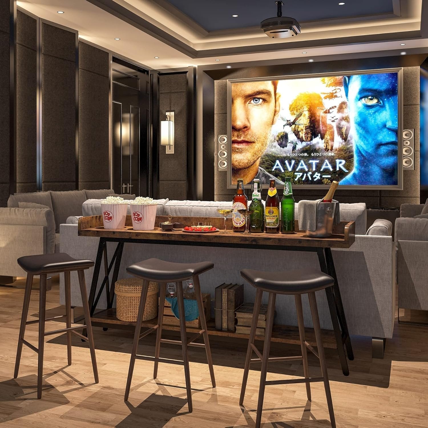 70.9-Inch Extra Long Sofa Table, Rustic Industrial Narrow Console for Entryway and Living Room