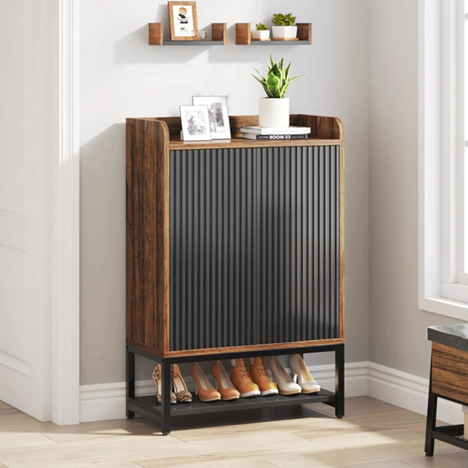 28.74” Shoe Cabinet with Doors, 5-Tier Shoe Storage Organizer for Entryway and Hallway