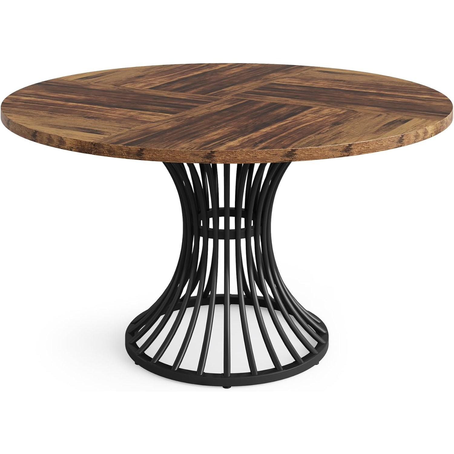 Round Dining Table for 4-6, 47" Farmhouse Circle Kitchen Table