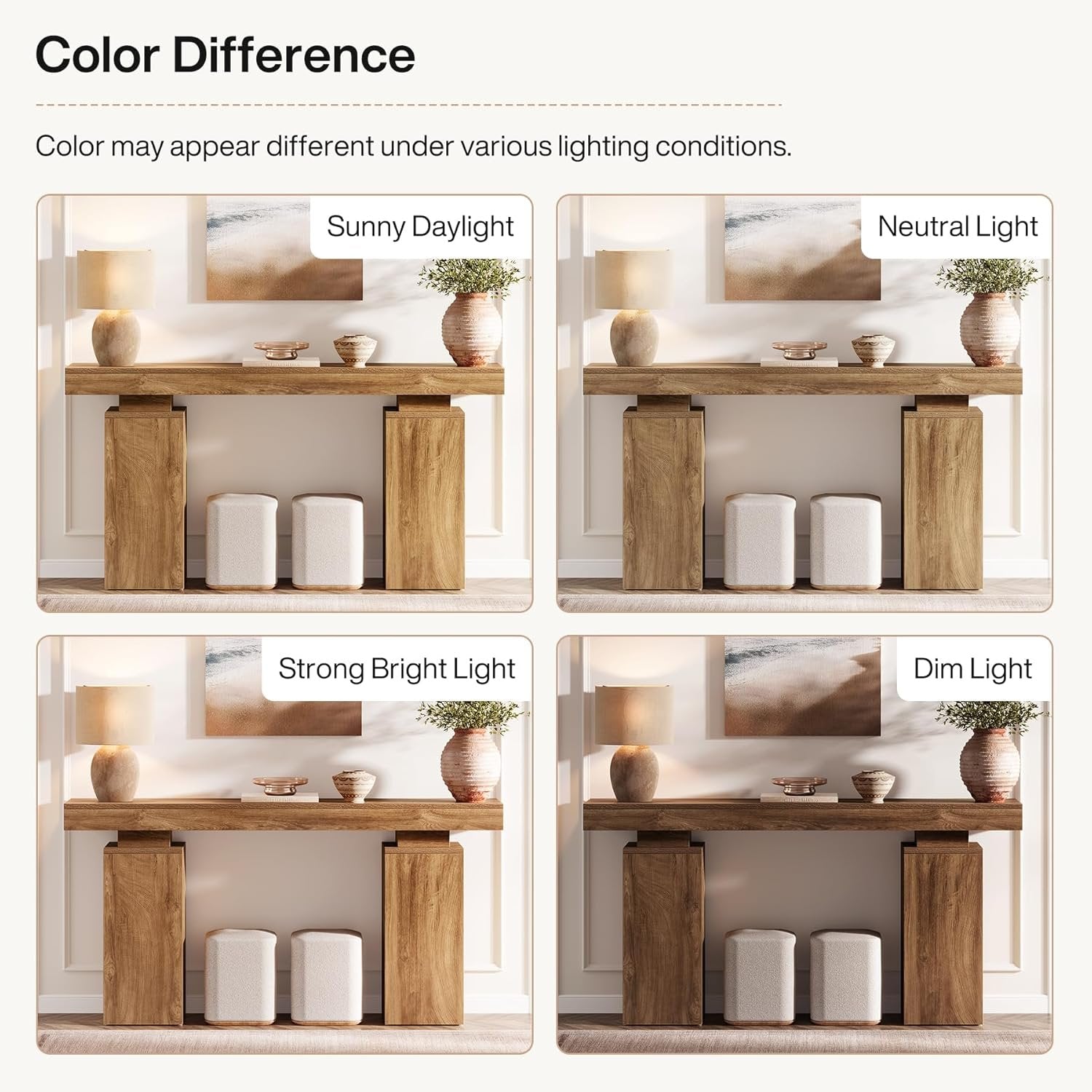 63 Inch Long Console Table for Entryway, Farmhouse Wooden Sofa Table for Living Room and Hallway