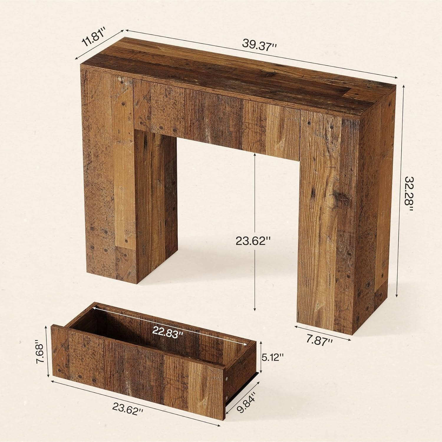 Tribesigns 39'' Farmhouse Console Table, Narrow Sofa Table with Drawer