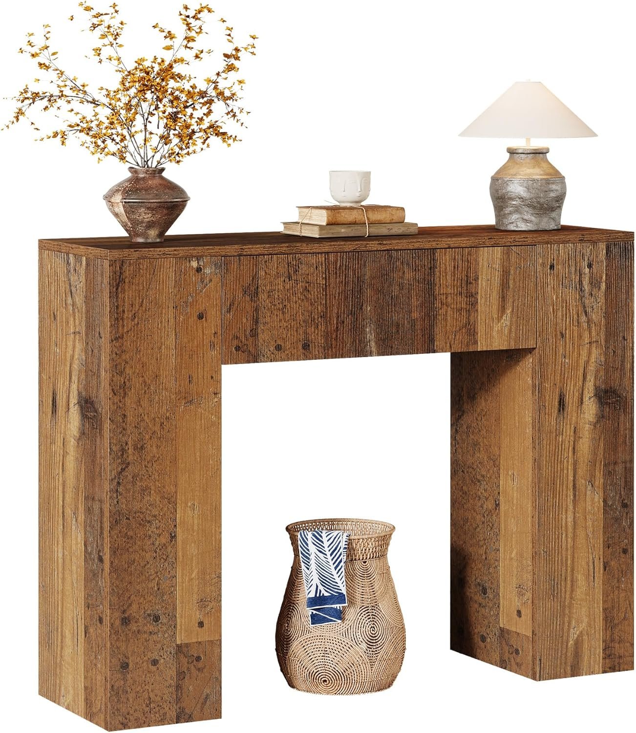 Tribesigns 39'' Farmhouse Console Table, Narrow Sofa Table with Drawer
