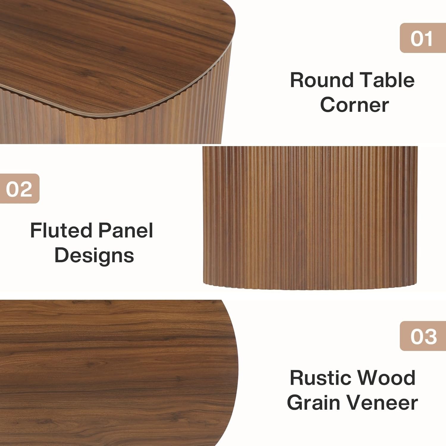 47-Inch Oval Lift Top Coffee Table, Rustic Brown with Storage Shelf and Hidden Compartment