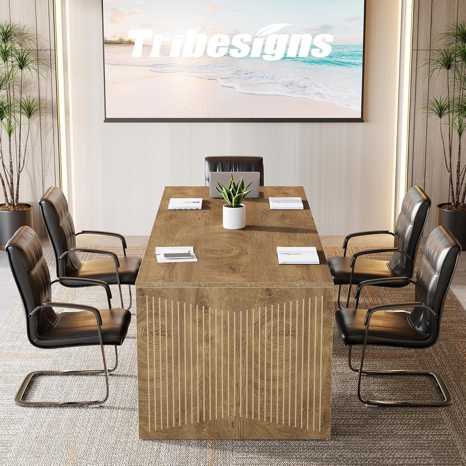 78" Large Conference Table, Modern Boardroom Desk for Office Meeting