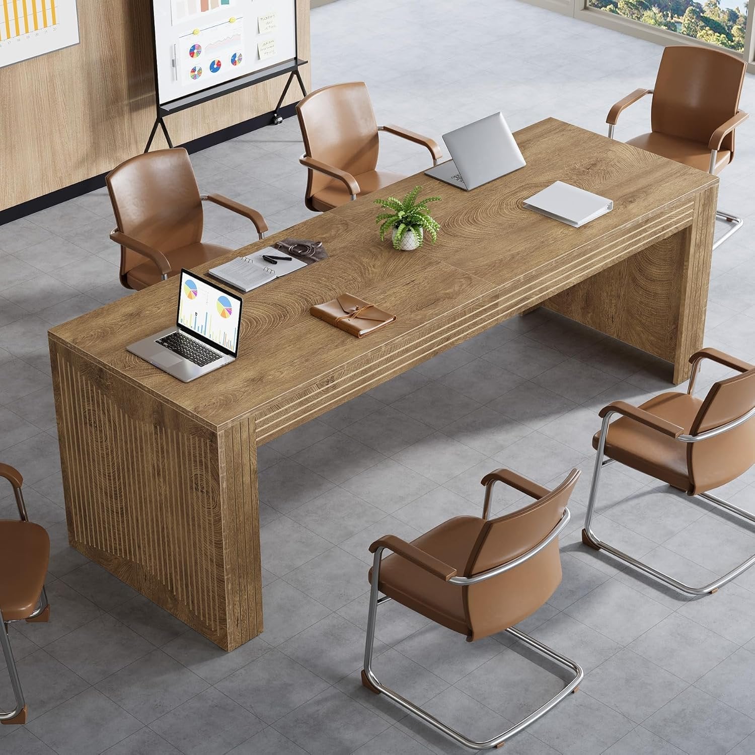 78" Large Conference Table, Modern Boardroom Desk for Office Meeting