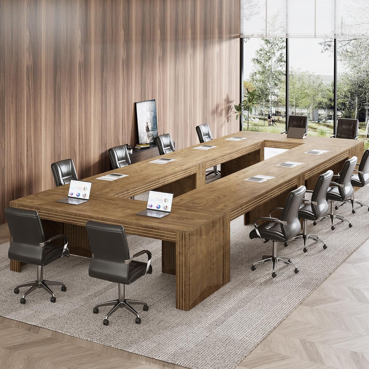78" Large Conference Table, Modern Boardroom Desk for Office Meeting