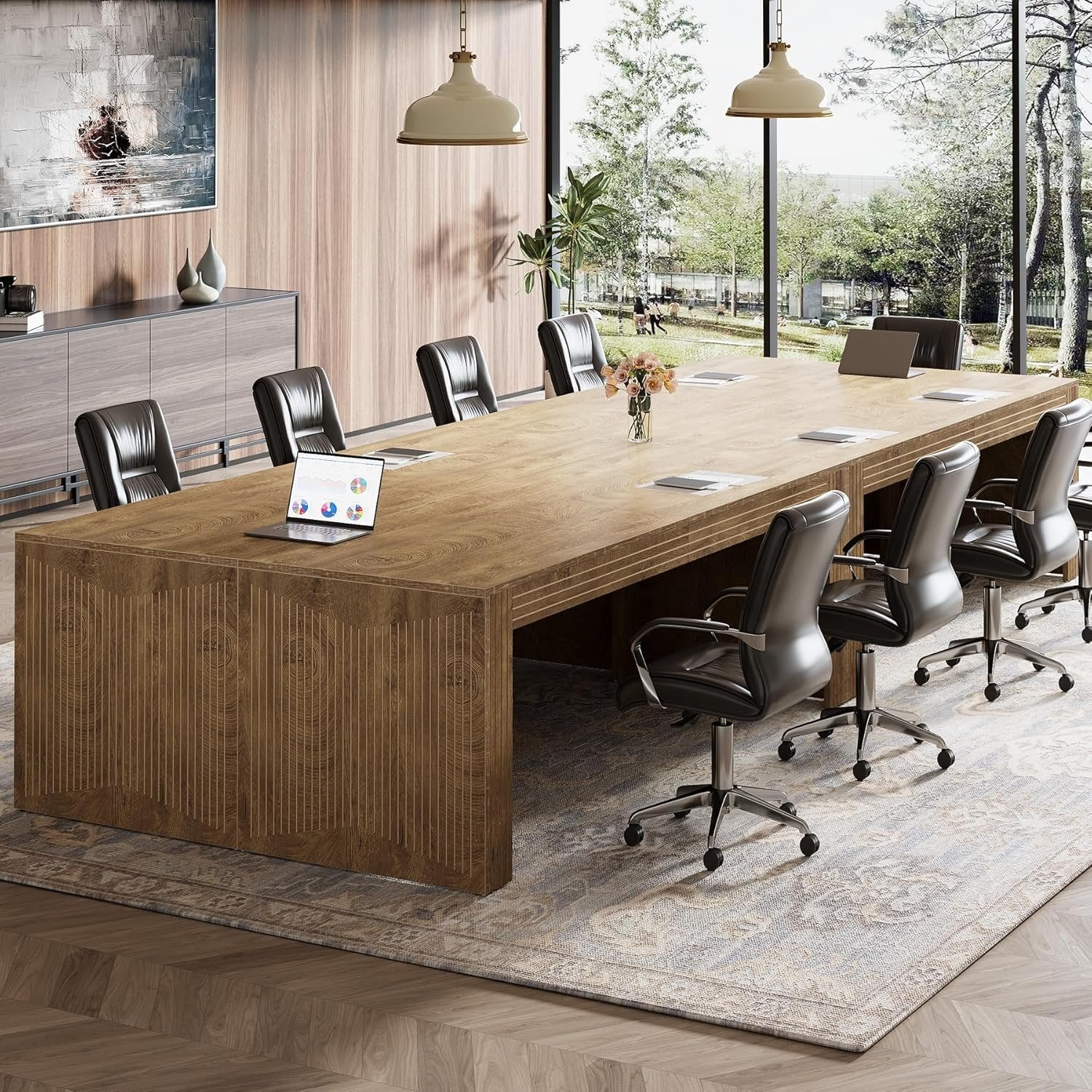 78" Large Conference Table, Modern Boardroom Desk for Office Meeting