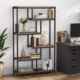 Tribesigns 5-Tier Industrial Bookshelf, 70.8-inch Tall Staggered Bookcase for Home Office 3