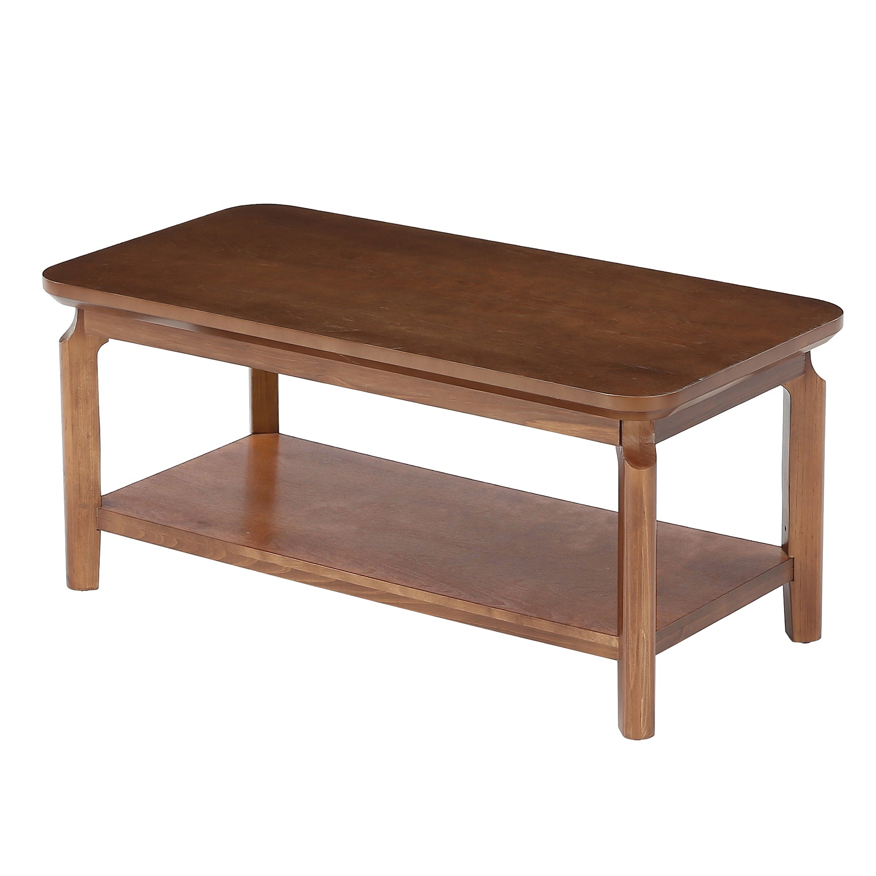 Tribesigns 47-Inch Coffee Table with Open Shelf, Rounded-Corner Center Table for Living Room
