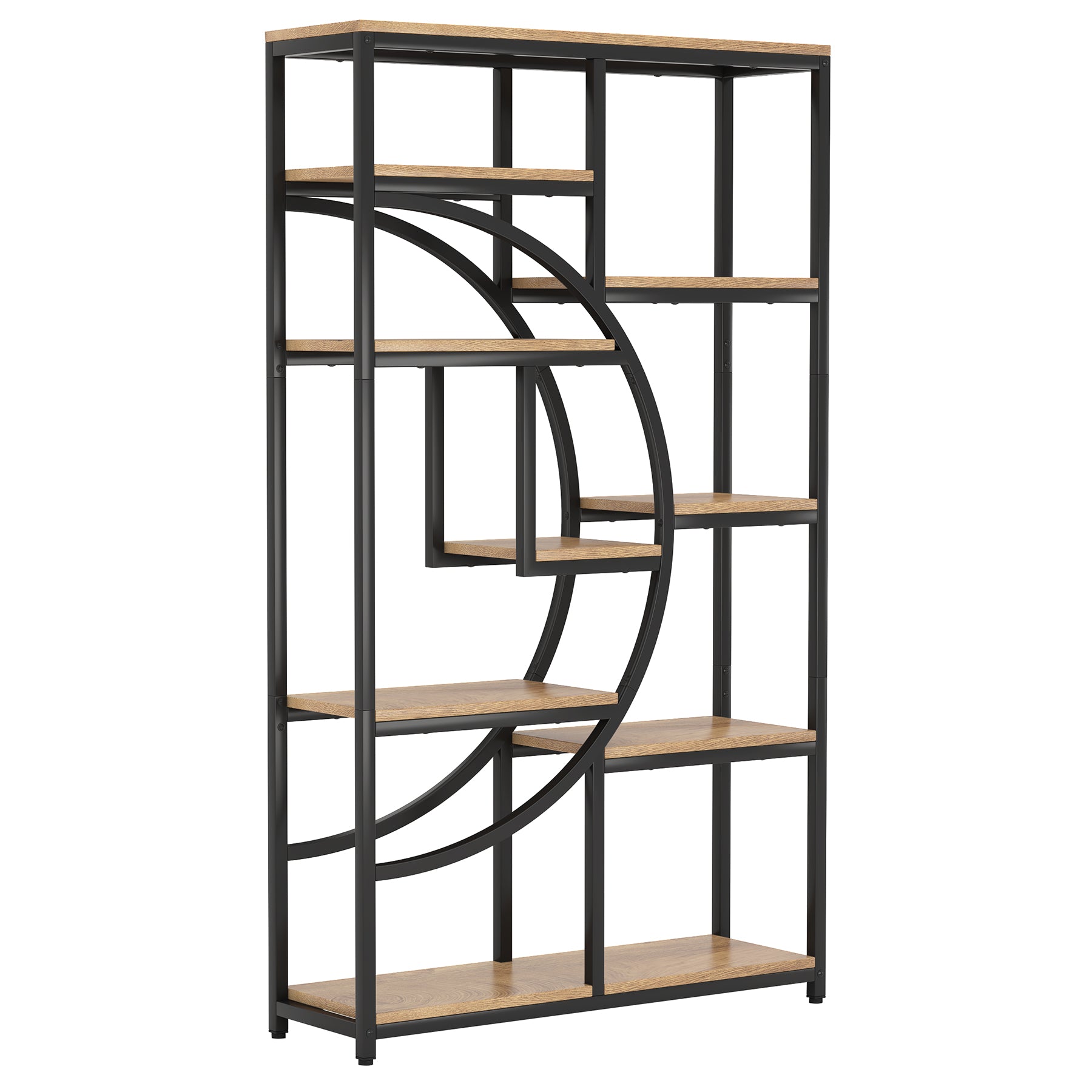 37.4 Inch 5-Tier Industrial Bookshelf for Living Room, Bedroom, Home Office