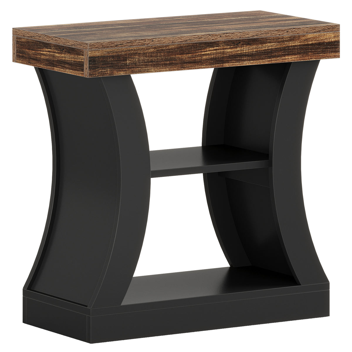 Tribesigns 23.6 Inch Nightstand with 3-Tier Storage Shelves, Modern Bedside Table for Bedroom