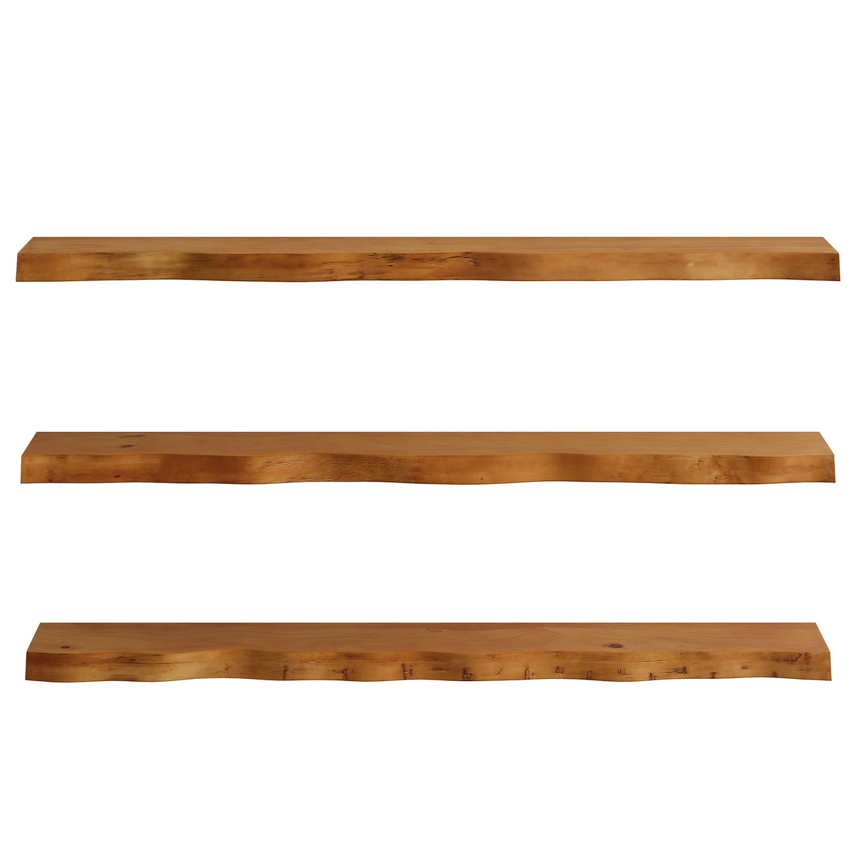 Tribesigns 47.24" Solid Wood Floating Shelves Set of 3 with Live Edge Design, Wall Decor Storage