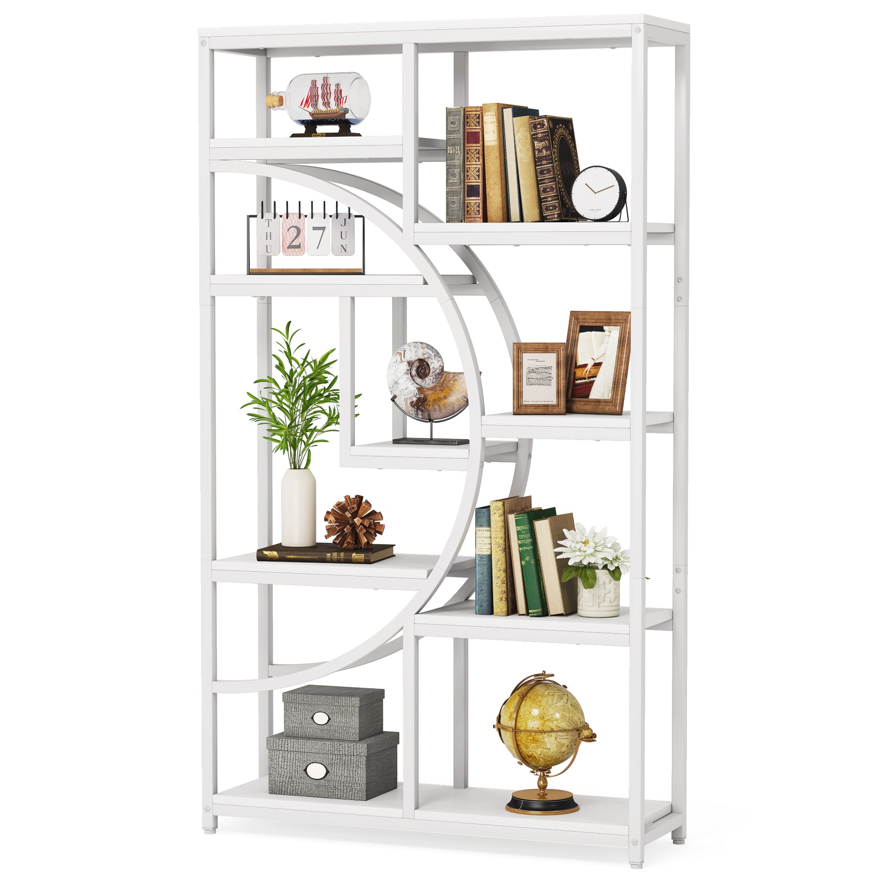 37.4 Inch 5-Tier Industrial Bookshelf for Living Room, Bedroom, Home Office