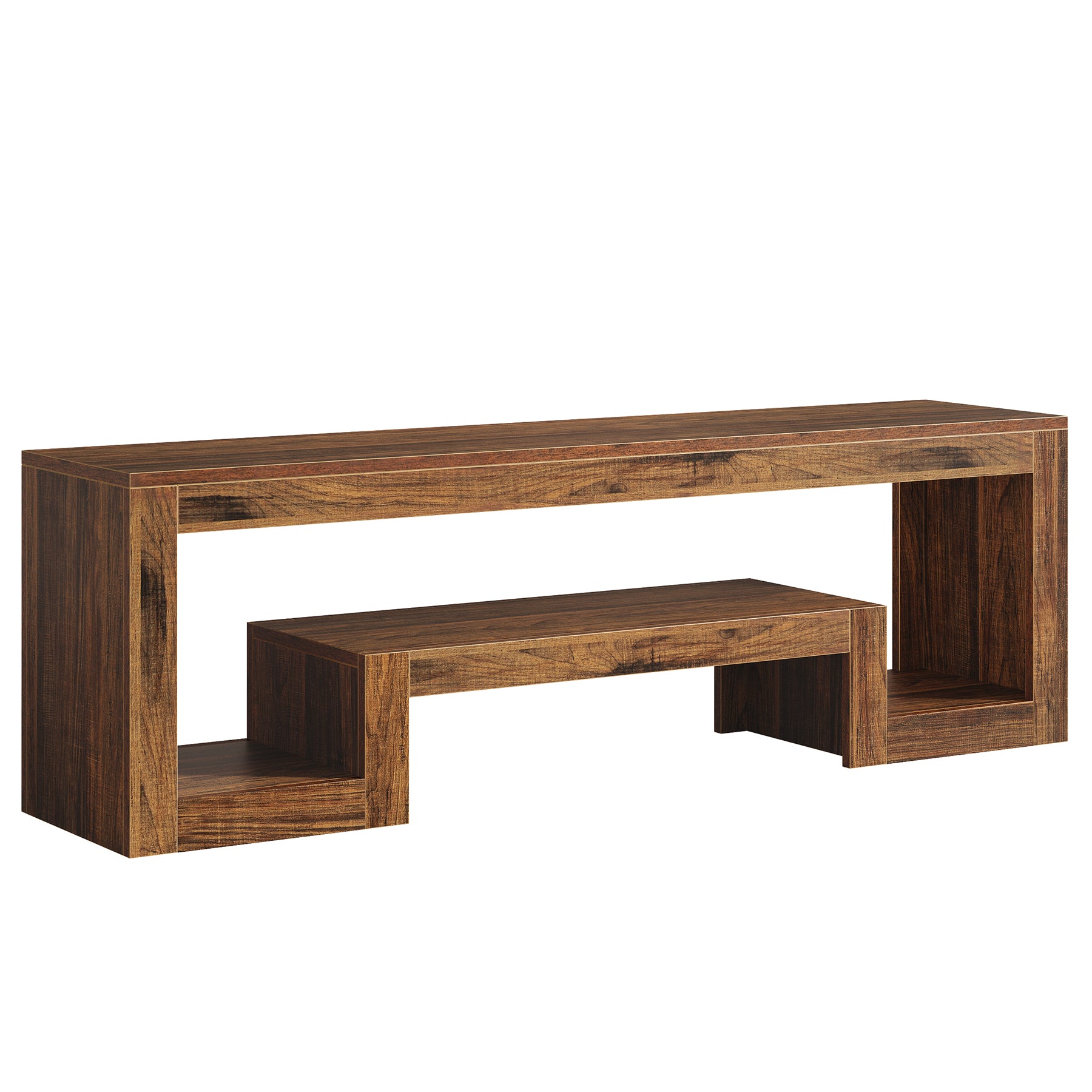 Tribesigns 63-Inch TV Stand, Farmhouse Entertainment Center with Open Storage Shelves for Living Room