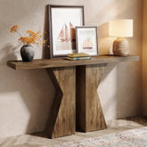 Wood Console Table, 55" Sofa Table Entryway Table with K-Shaped Frame 3