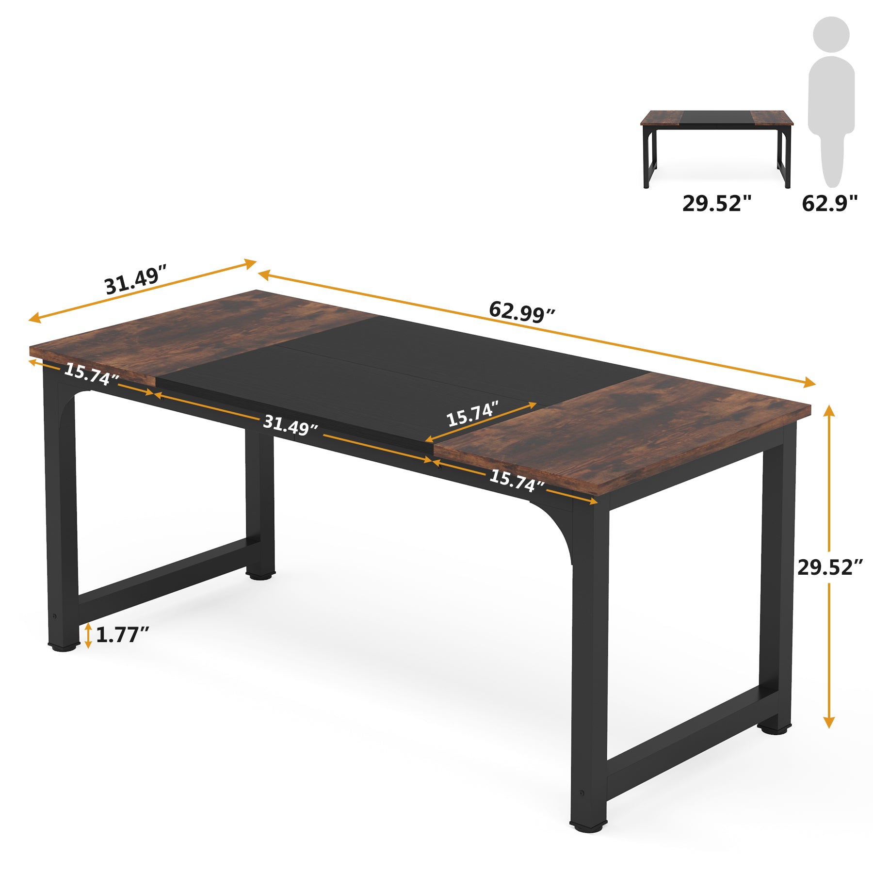 Tribesigns Computer Desk, Industrial Workstation for Home Office