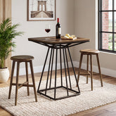 Tribesigns 31.5 Inch Square Bar Table, Geometric Pedestal Base for Kitchen Dining and Bistro Spaces 3