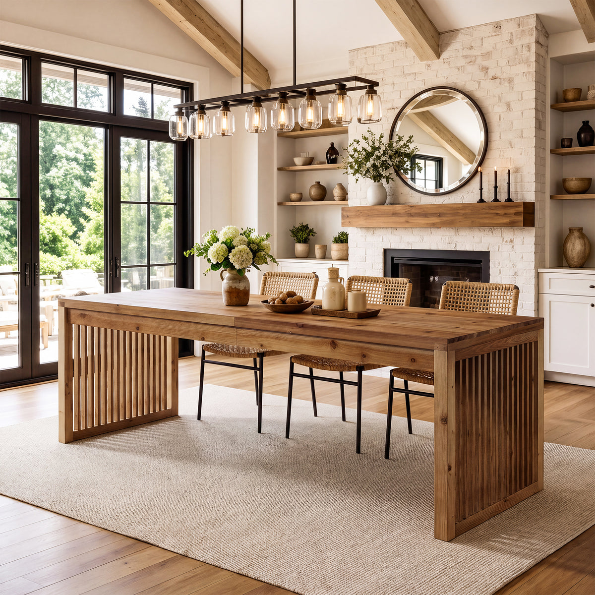 Tribesigns 79" Solid Wood Dining Table with Mission-Style Legs, Large Farmhouse Table for 6-8