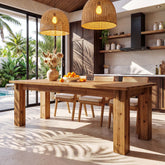 Tribesigns 78.74-Inch Solid Wood Dining Table, 6-8 Person Farmhouse Table with Block Legs 3