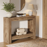 41.3-Inch Rustic Wood Console Table with Open Storage Shelves for Hallway 3