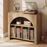 Tribesigns Record Player Stand for 370 Albums, 2-Tier Vinyl Storage Cabinet for Living Room 3