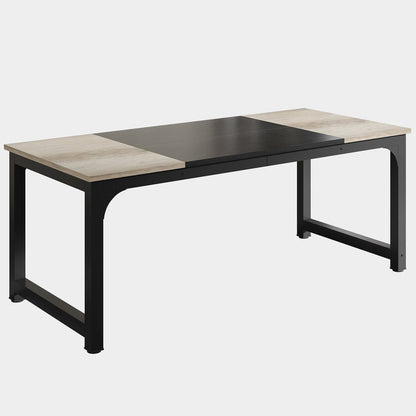 Tribesigns 180 x 80 cm Industrial Dining Table,Heavy Duty Metal Legs - Rectangular Kitchen Table for 6-8 People