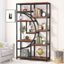 37.4 Inch 5-Tier Industrial Bookshelf for Living Room, Bedroom, Home Office