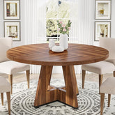47-Inch Round Dining Table - Wood Kitchen Table for Dining Room and Living Room 3
