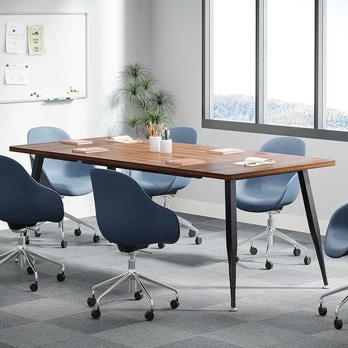 Tribesigns Modern Industrial 6FT Conference Table - Rectangular Meeting Room Tables with Metal Legs